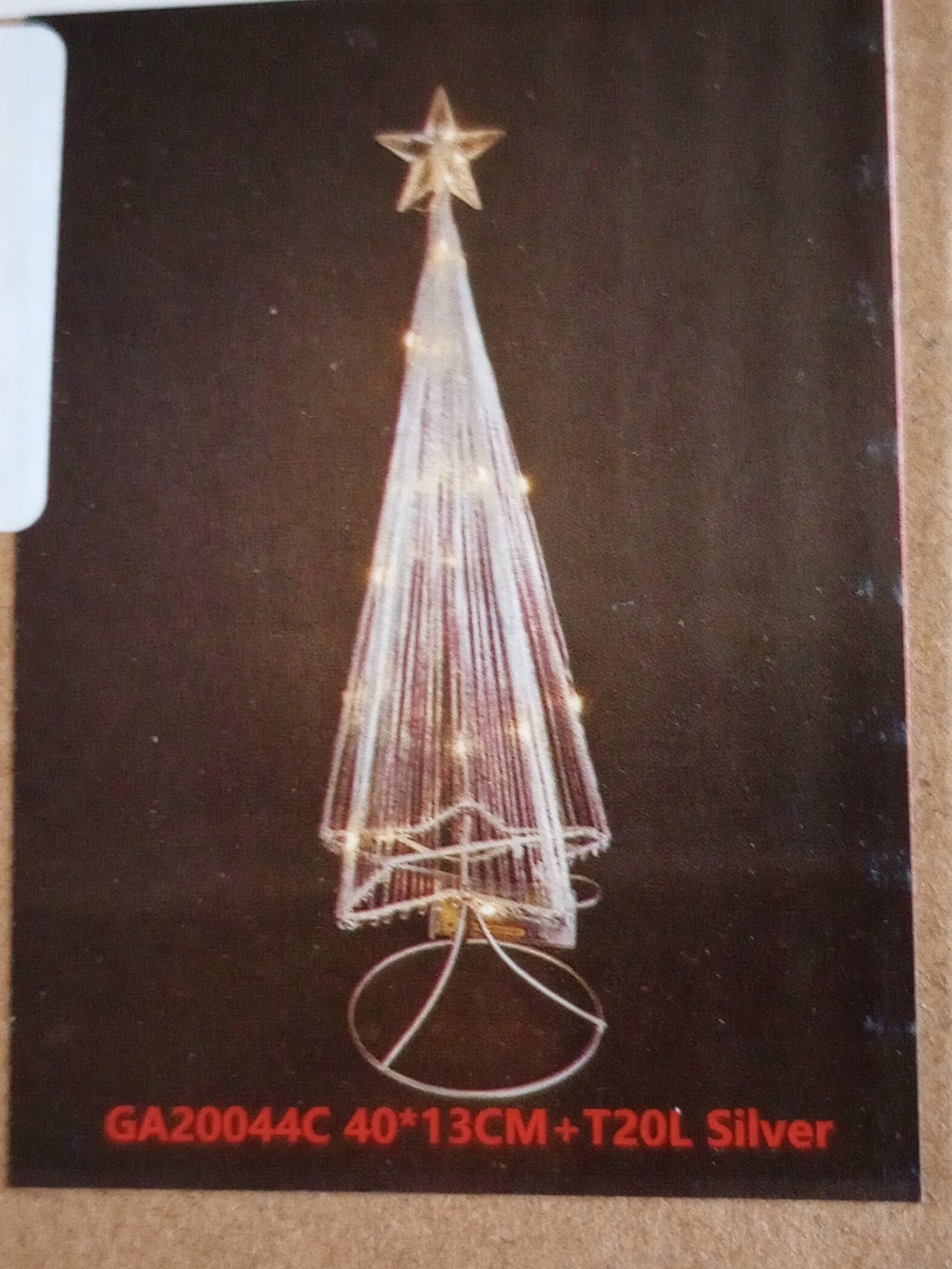 Silver Holiday String Light Tree with Star Topper
